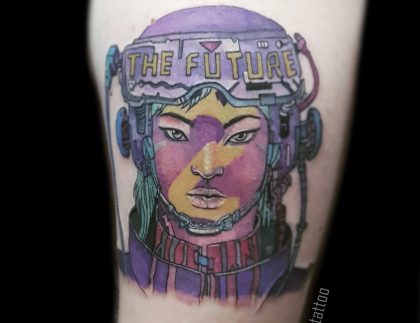 cosmonaut color tattoo