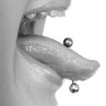 tongue barbell piercing