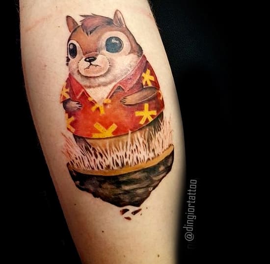 chipmunk color tattoo