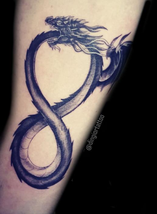 Dragon Infinity Tattoo Blackwork